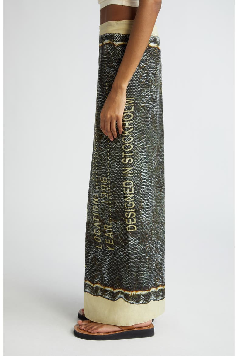 Midsummer Cotton Sarong Maxi Wrap Skirt, Alternate, color, BEIGE/ BLACK