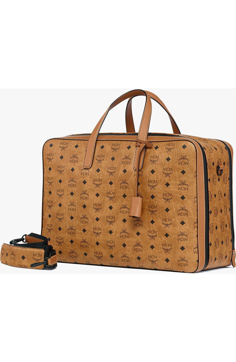 MCM Ottomar Garment Bag in Visetos, Alternate, color, Cognac