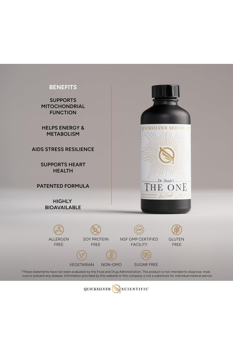 Quicksilver Scientific The One Liquid Adaptogenic Supplement with Resveratrol and CoQ10, Alternate, color, NO COLOR