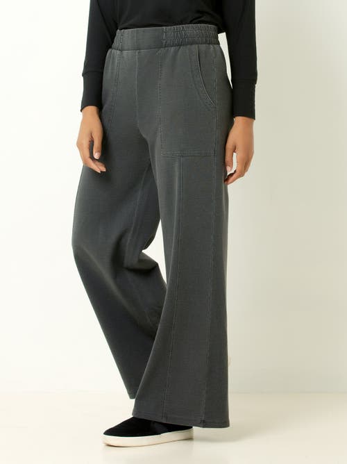 Single Stitch Oversized Wide Leg Pant In Black