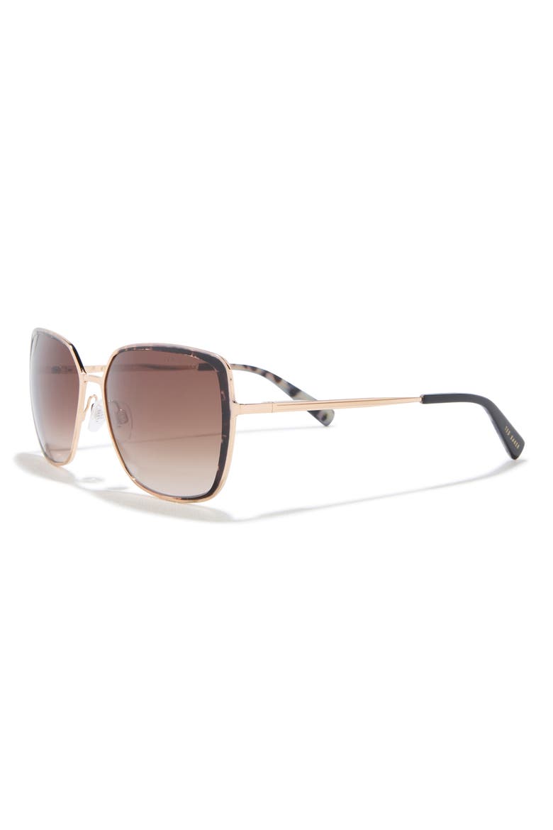 58mm Gradient Square Sunglasses, Alternate, color, GOLD