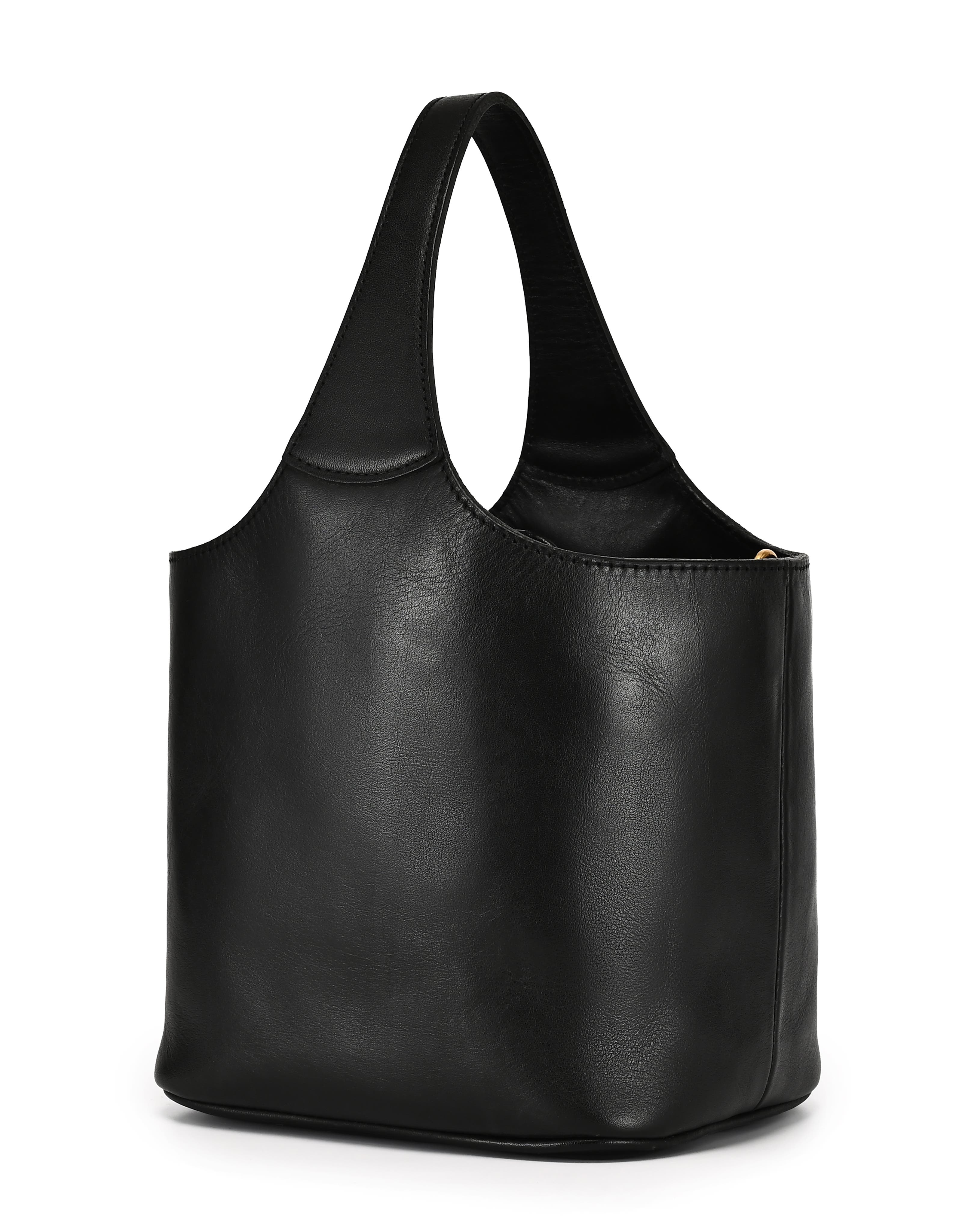 OLD TREND Napa Genuine Leather Relaxed Handcrafted Basket Bag, Alternate, color, Black