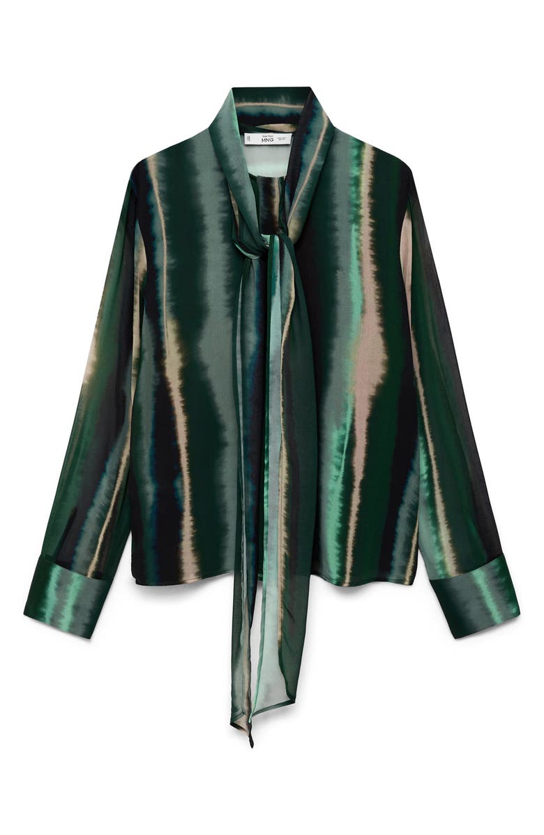 MANGO Printed Pussybow Top, Alternate, color,