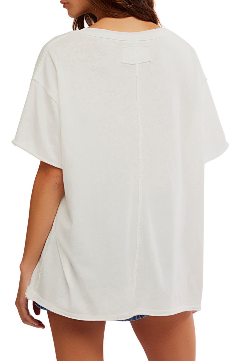 Nina V-Neck Cotton T-Shirt, Alternate, color, WHITE