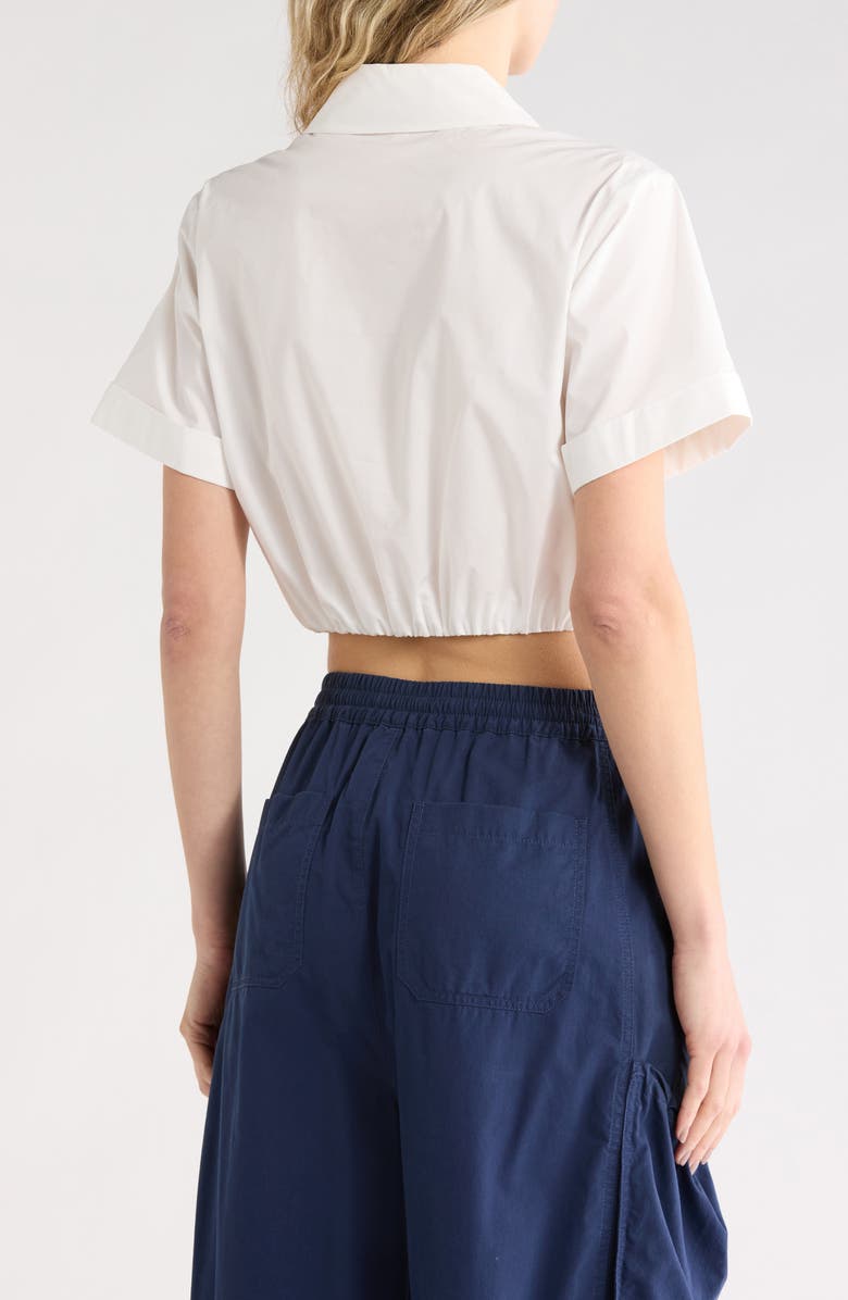 Simkhai Nicky Crop Button-Up Shirt, Alternate, color, White