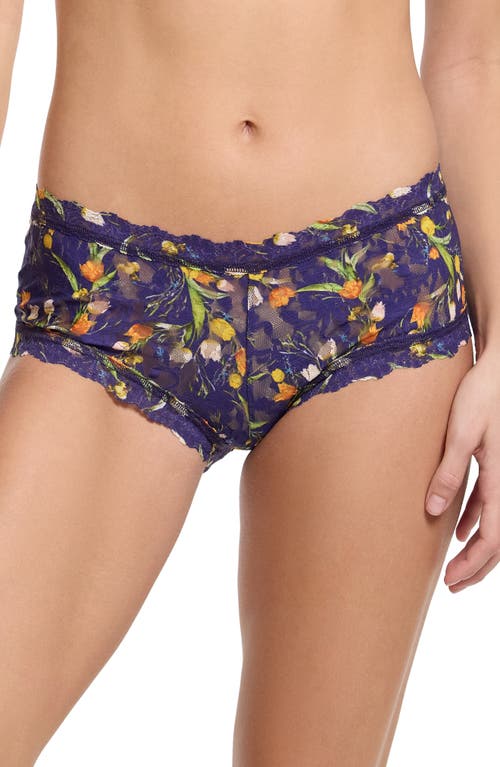 Hanky Panky Signature Lace Boyshort In Central Park Navy