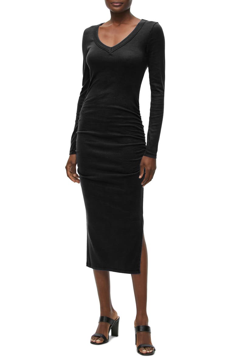Michael Stars Nova Long Sleeve Rib Dress, Alternate, color,