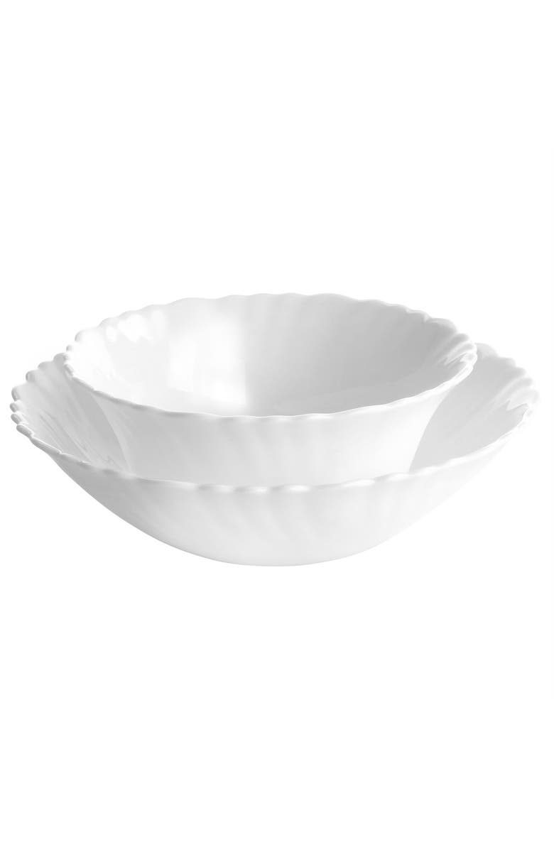 Gibson Ultra Ultra Radley 12 Piece Tempe Opal Glass Dinnerware Set, Alternate, color, White