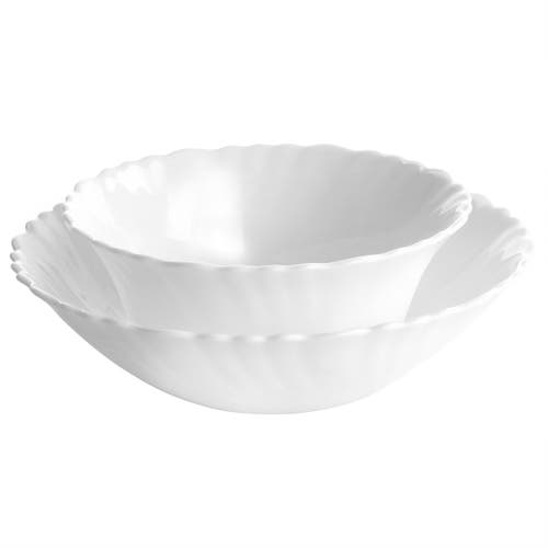 Gibson Ultra Ultra Radley 12 Piece Tempe Opal Glass Dinnerware Set In White