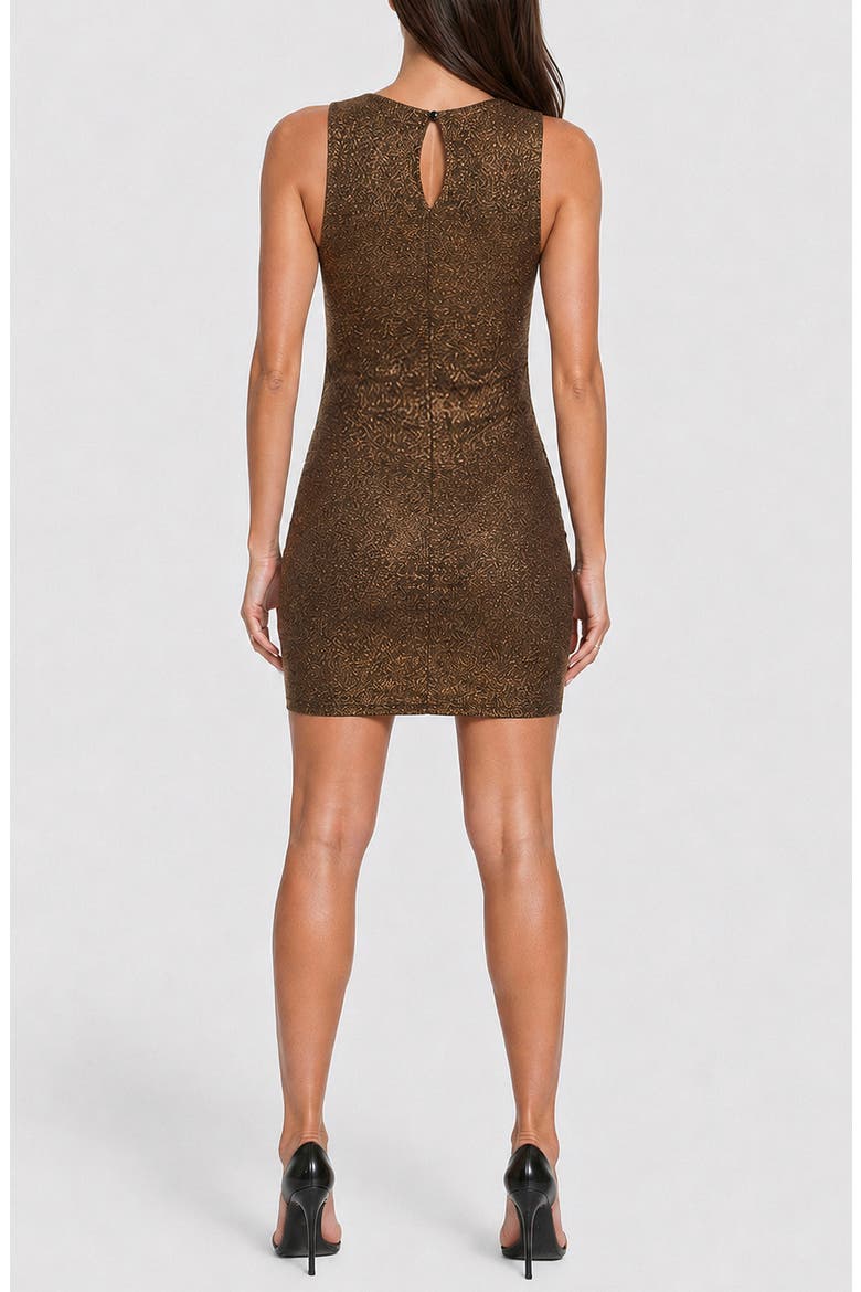 Milan Metallic Faux Wrap Dress, Alternate, color, GOLD