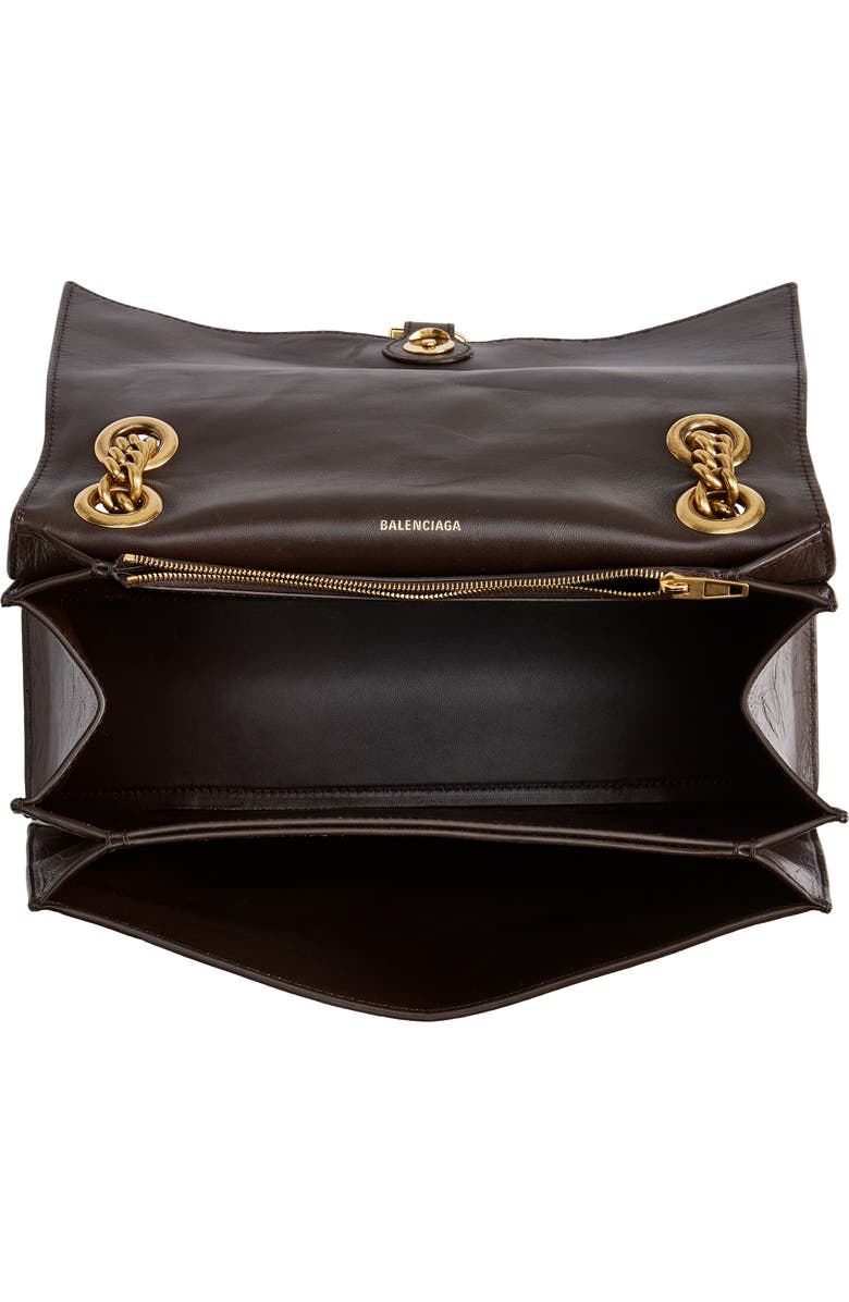 Balenciaga Crush Leather Shoulder Bag, Alternate, color,