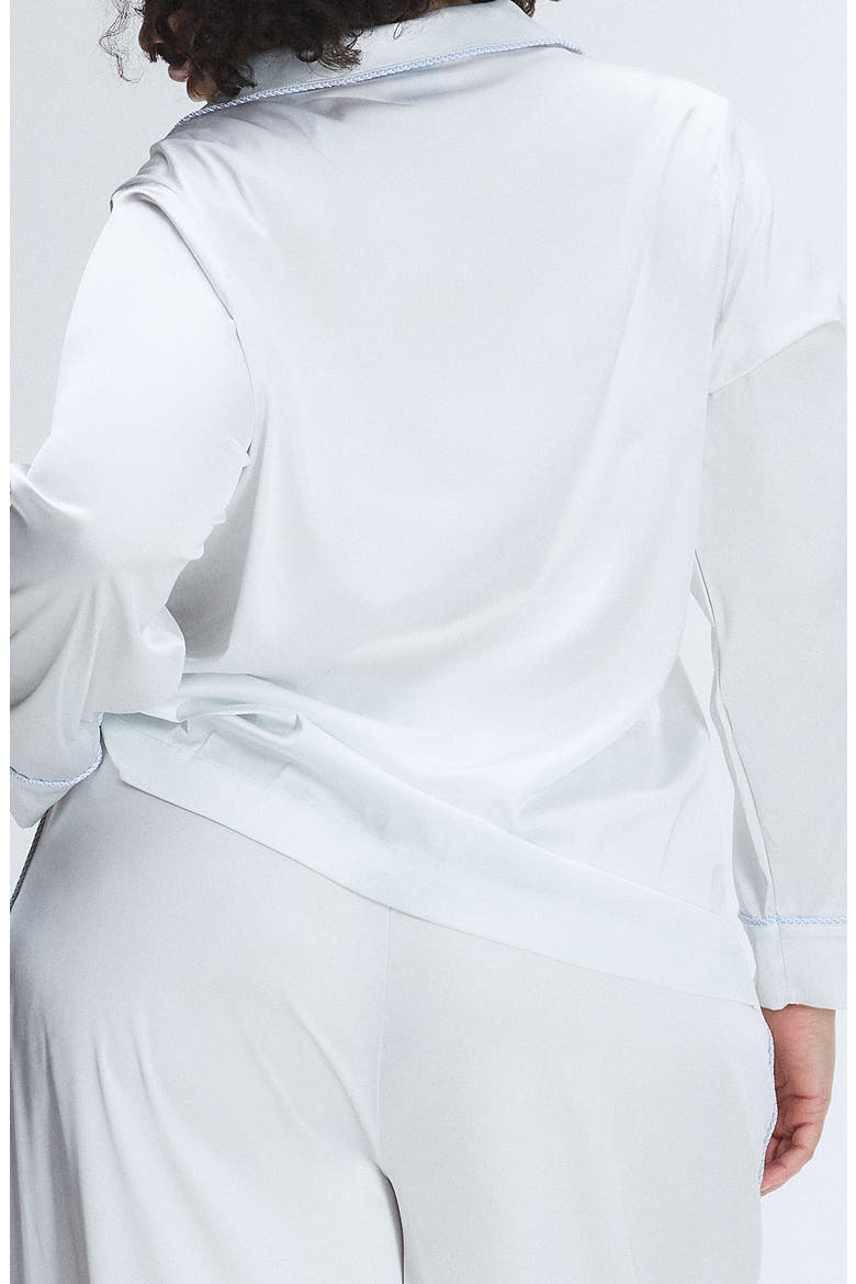 Ever After Satin Sleep Top, Alternate, color, HAZY WHITE