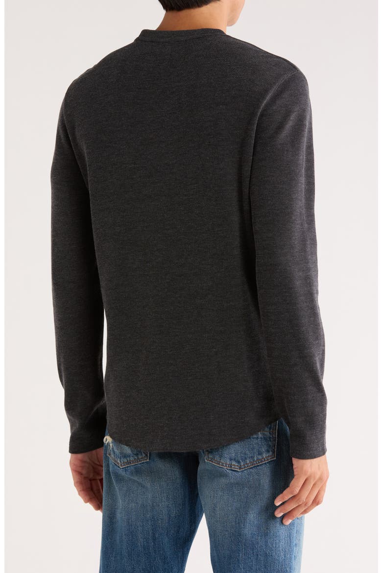 Crewneck Long Sleeve Knit T-Shirt, Alternate, color, BLACK/ OFF WHITE