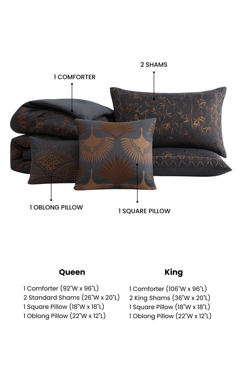 Bamboo Tree Bedding Set, Alternate, color, GREY