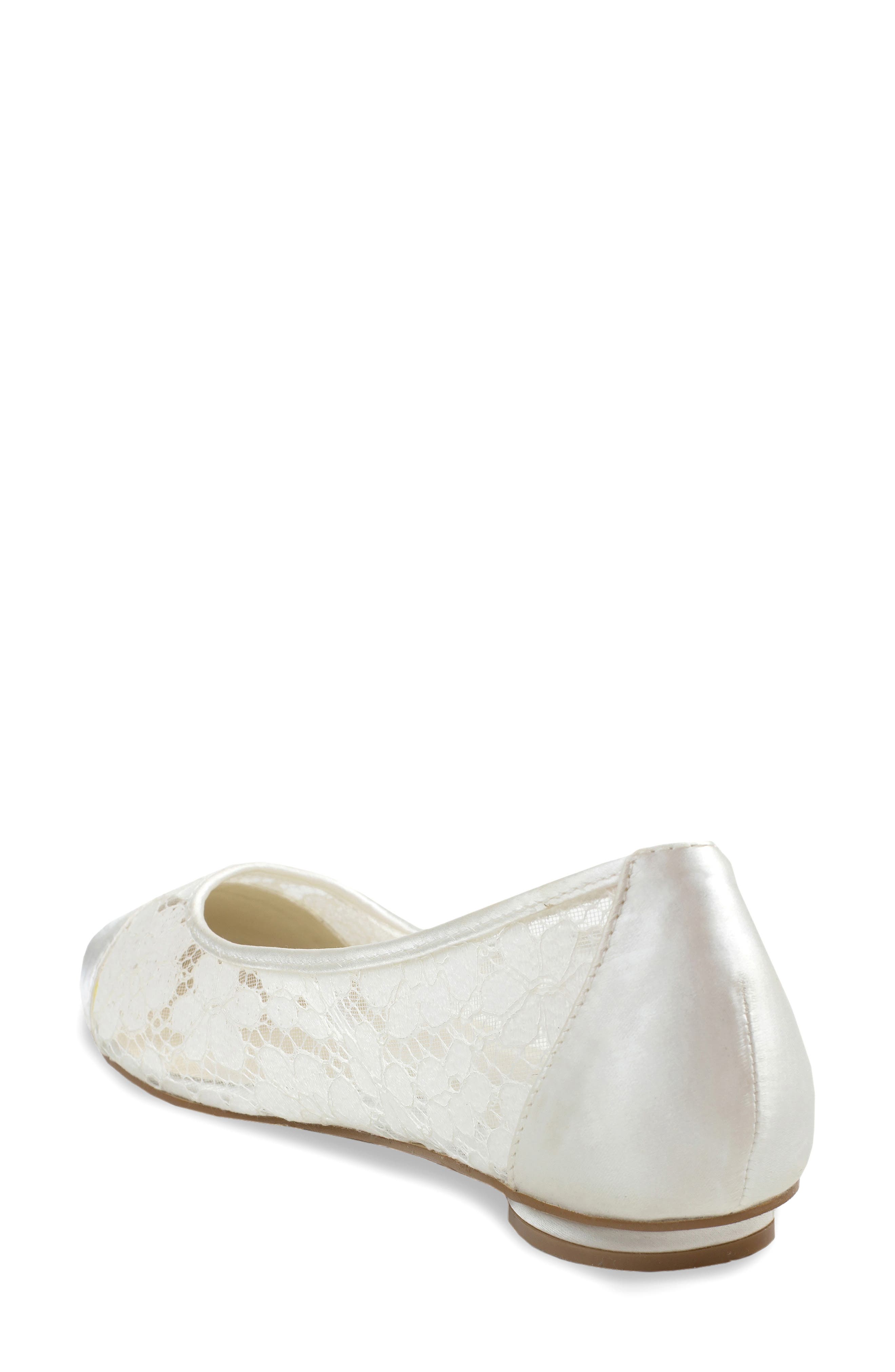 Paradox London Pink Sweetie Satin Lace Flat, Alternate, color, Ivory