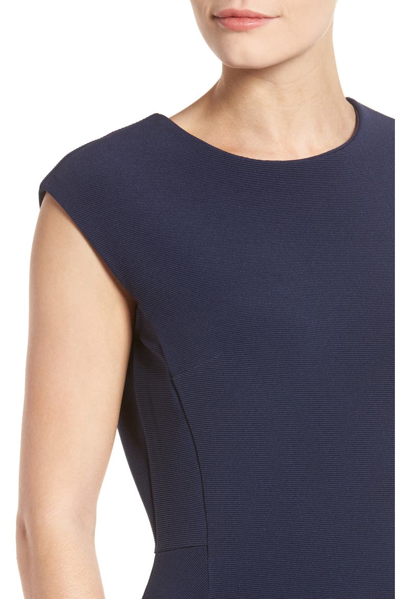 Ottoman Knit Fit & Flare Dress, Alternate, color, NAVY PEACOAT