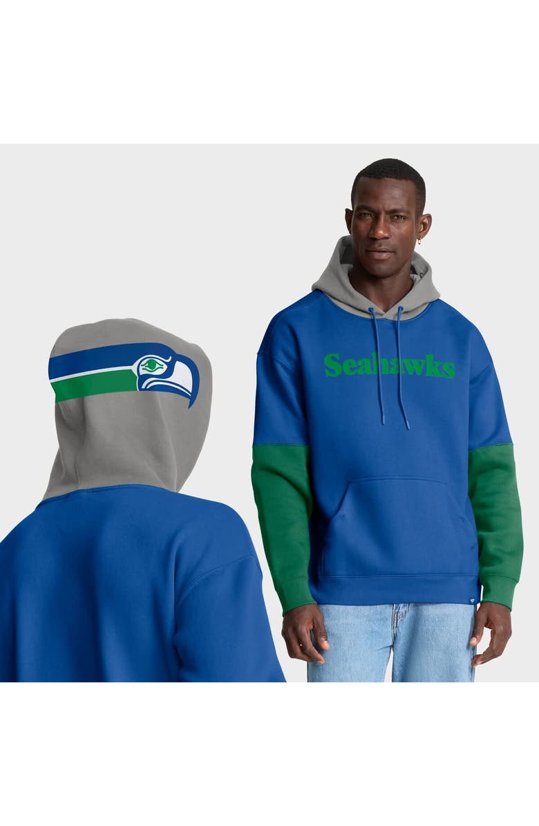 FANATICS Men's Fanatics Royal Seattle Seahawks Helmet Retro Pullover Hoodie, Main, color, Royal