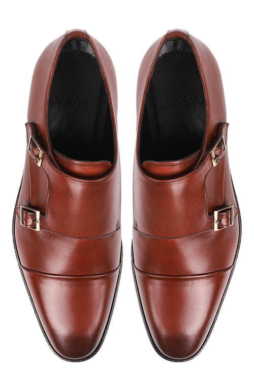 Vellapais Lefors Double Monk Strap Leather Loafer In Cognac