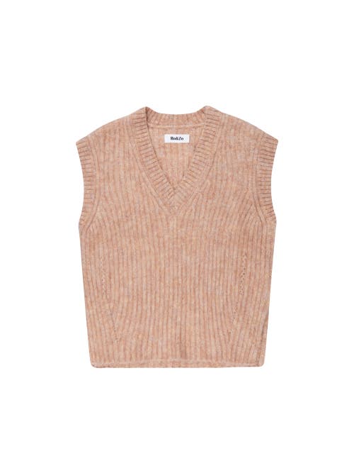 Ro&zo Knit V-neck Vest Jumper In Brown