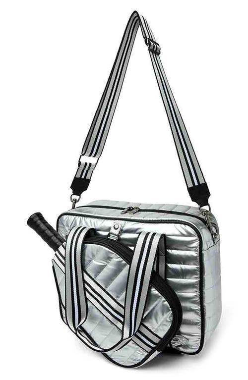 Think Royln Sporty Quilted Pickleball Bag In Pearl Silver