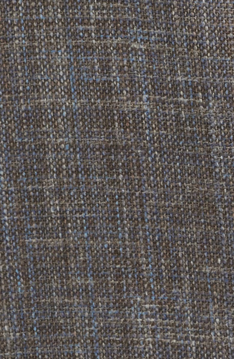 Jack Victor Midland Contemporary Fit Slub Wool & Silk Blend Mélange Sport Coat, Alternate, color, Brown