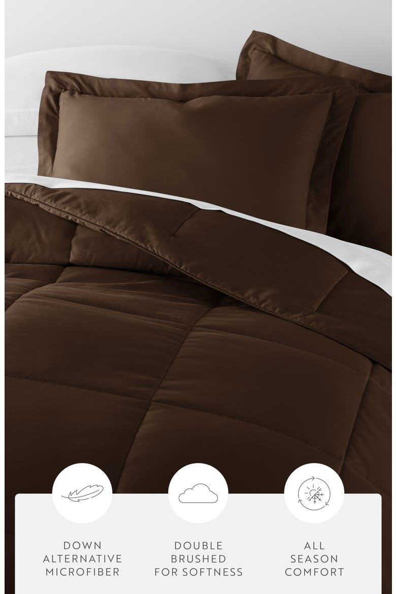Premium Comforter & Sheet Bed In A Bag Set, Alternate, color, CHOCOLATE