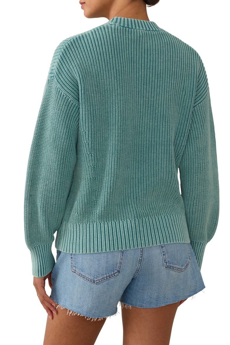 Sunwashed Organic Cotton Fisherman Sweater, Alternate, color, DEEP JUNGLE