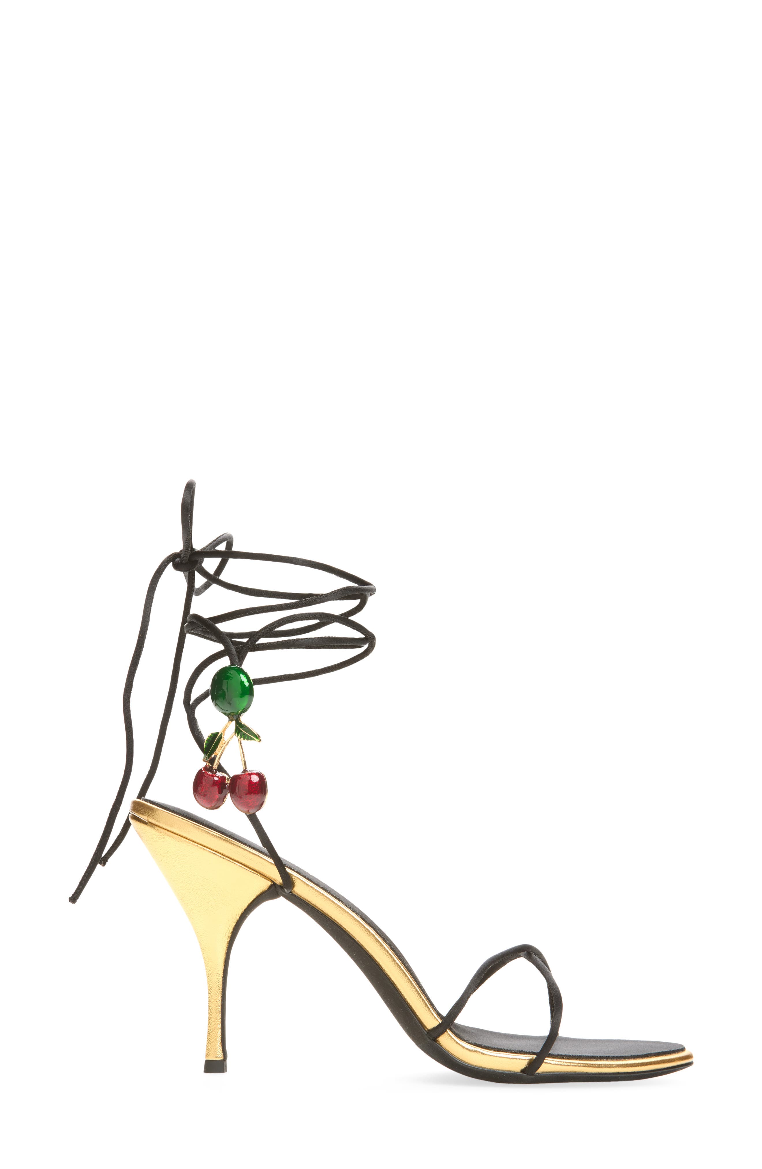 Jeffrey Campbell Georja Ankle Strap Sandal, Alternate, color, Black Satin Cherry