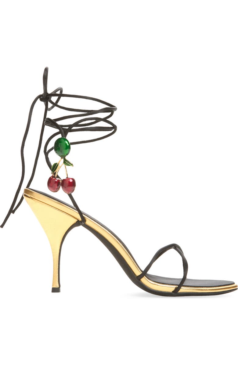Jeffrey Campbell Georja Ankle Strap Sandal, Alternate, color, Black Satin Cherry