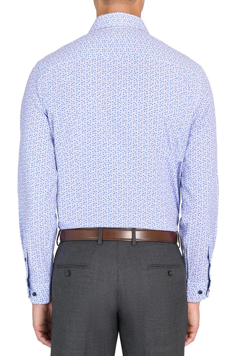 Slim Fit Micro Floral Performance Dress Shirt, Alternate, color, LILAC
