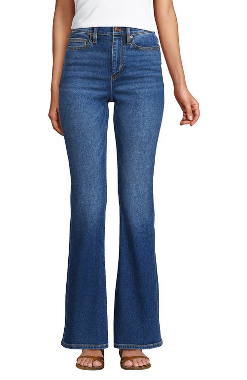 Lands' End Denim High Rise Skinny Flare Jeans In Indigo Tide Blue