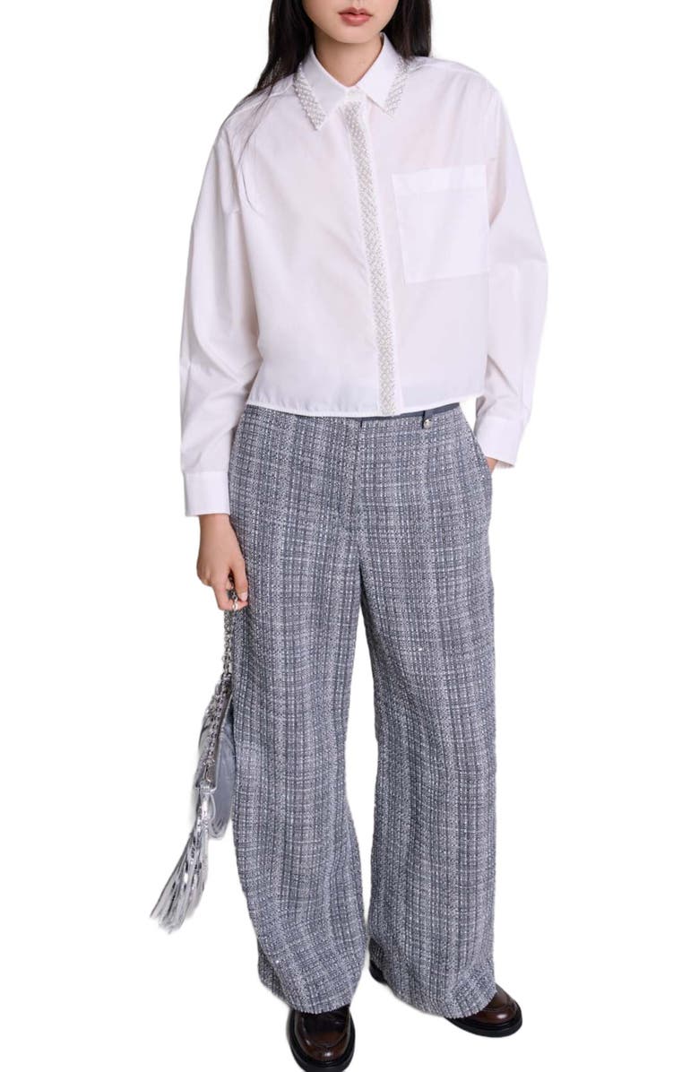 maje Tweed trousers, Main, color, 