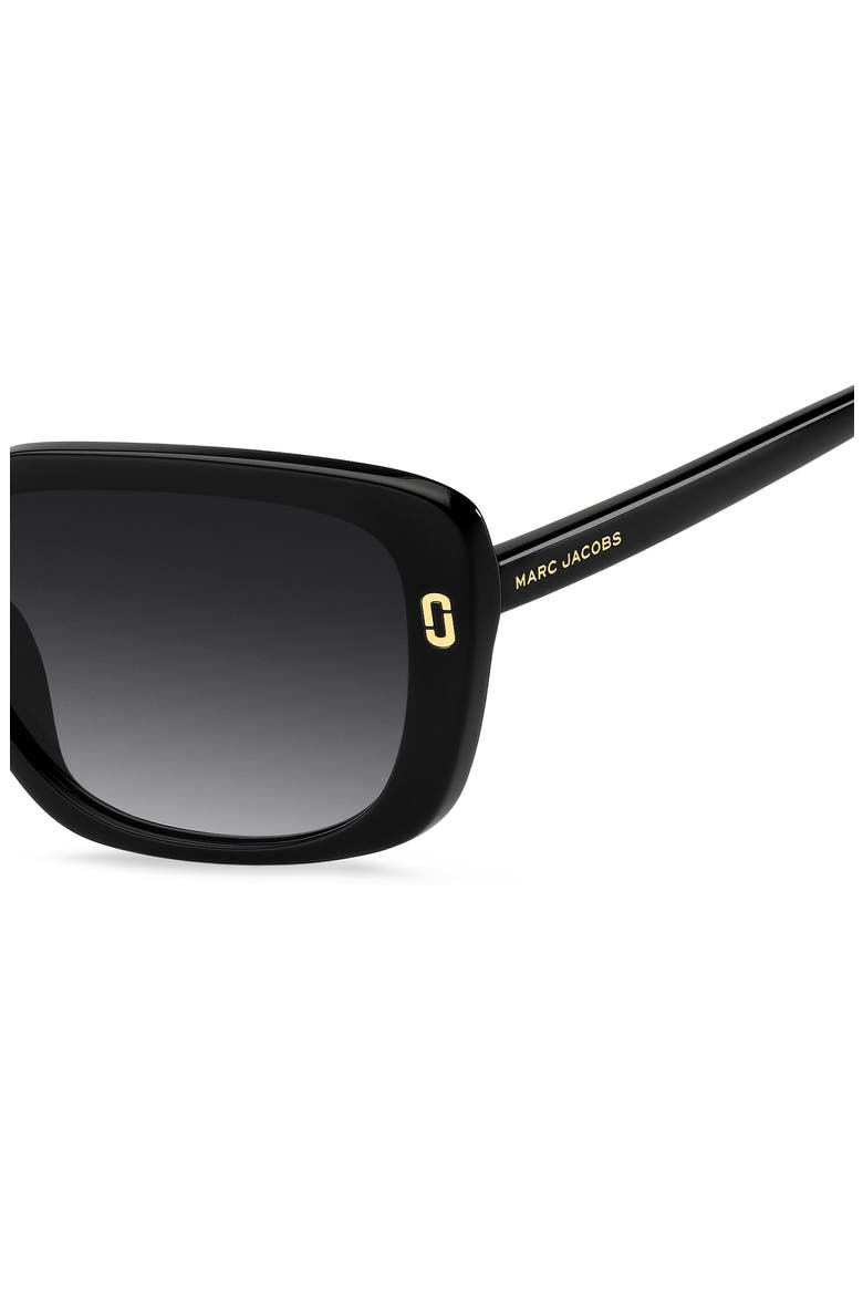 57mm Gradient Rectangular Sunglasses, Alternate, color, BLACK/ DARK GREY SF