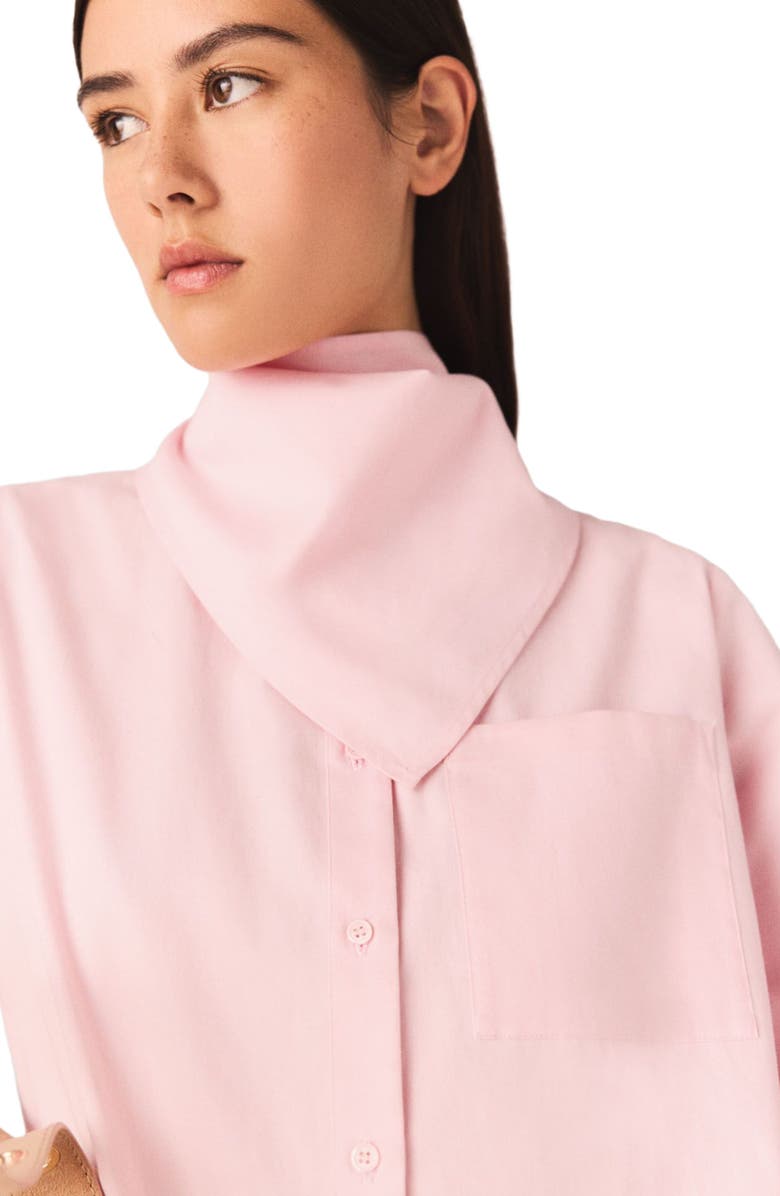 maje Shirt with removable scarf, Alternate, color, Pink