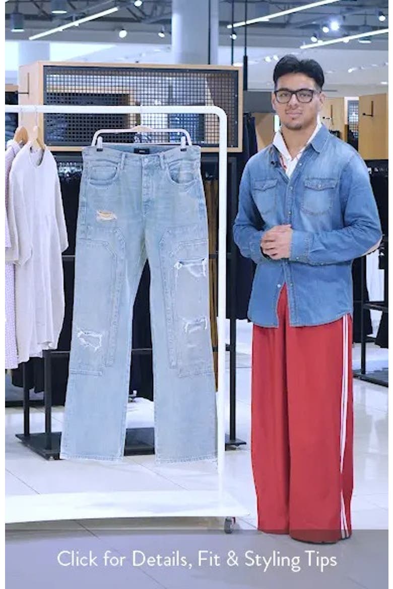 パンツ WIDE SIDE TUCK PAINT DENIM PANTS P026 Double Carpenter Bootcut Jeans (Men) | Nordstrom