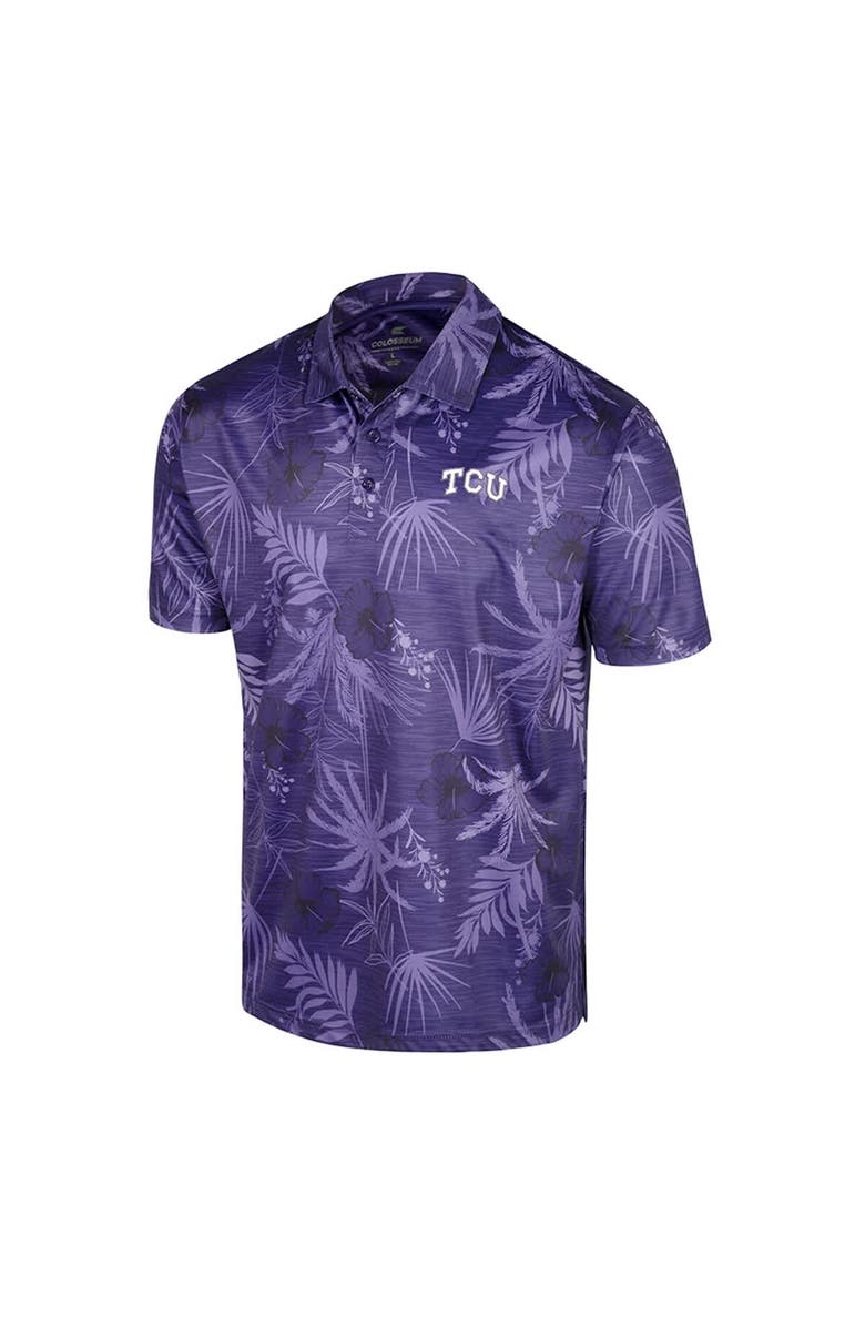 COLOSSEUM Men's Colosseum Purple TCU Horned Frogs Palms Team Polo, Alternate, color, Purple