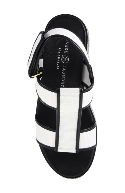 Chinese Laundry Swell Raffia Platform Wedge Sandal In White