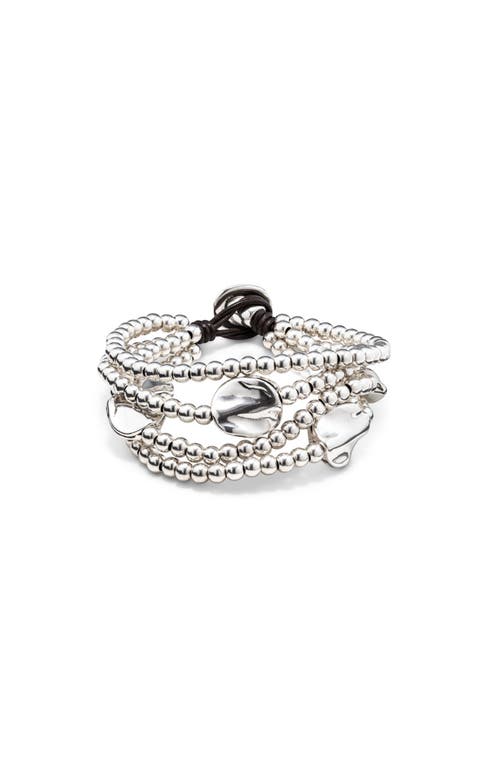 Unode50 Triple Strand Leather Bracelet In Metallic