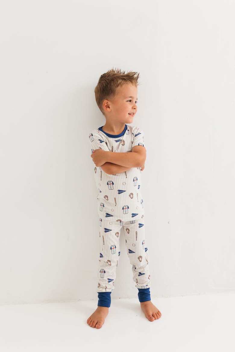 Baseball Two-Piece Sleepwear Set, Alternate, color, Blue Baseball