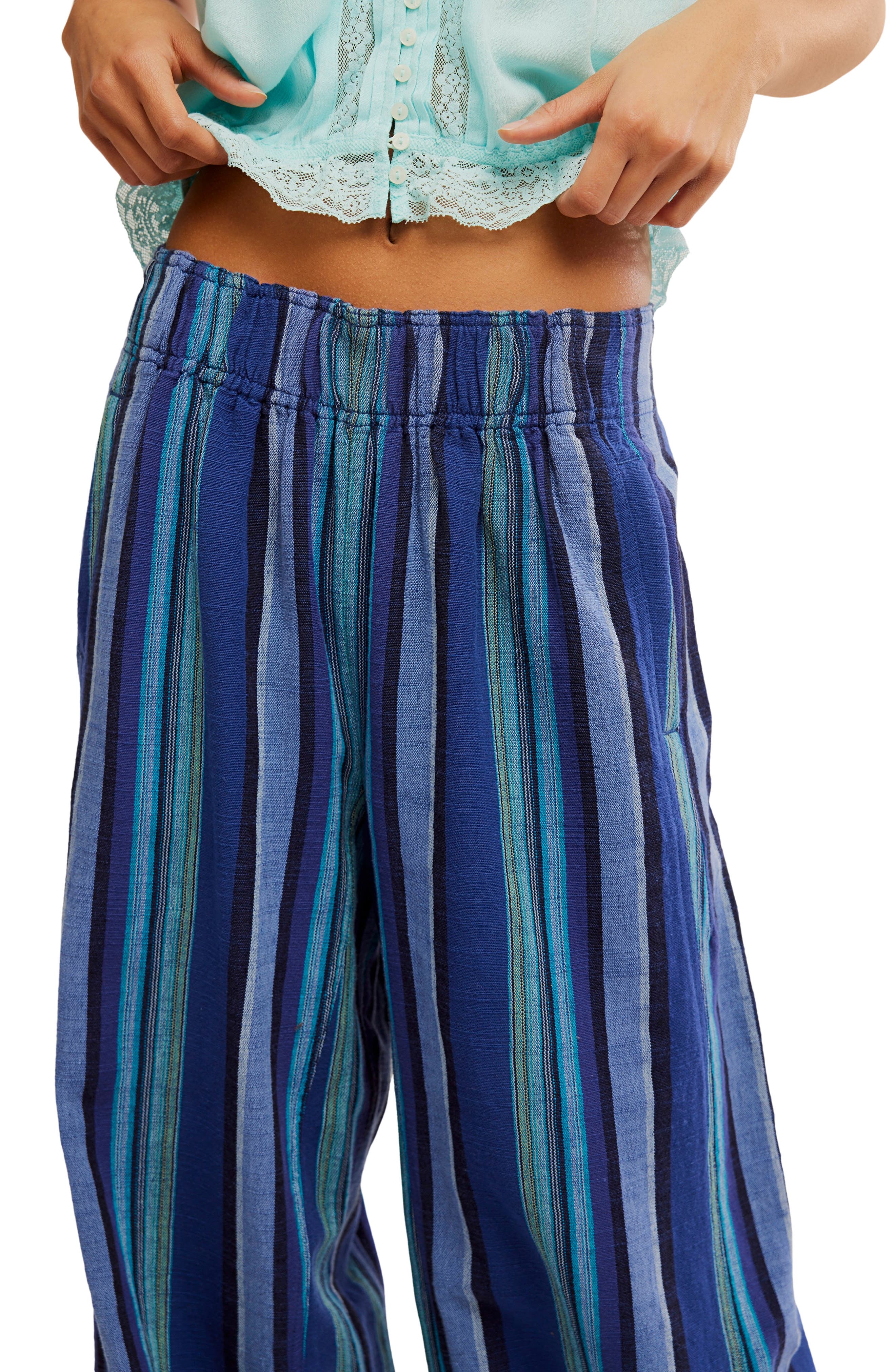 Женские Free People Days End Stripe Wide Leg Linen Pants — фото 4