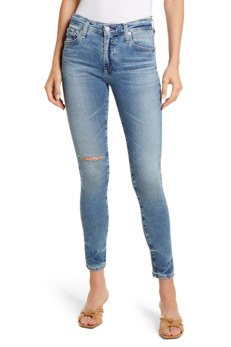 Farrah High Waist Skinny Ankle Jeans, Main, color, 23 YEARS SHOWBIZ