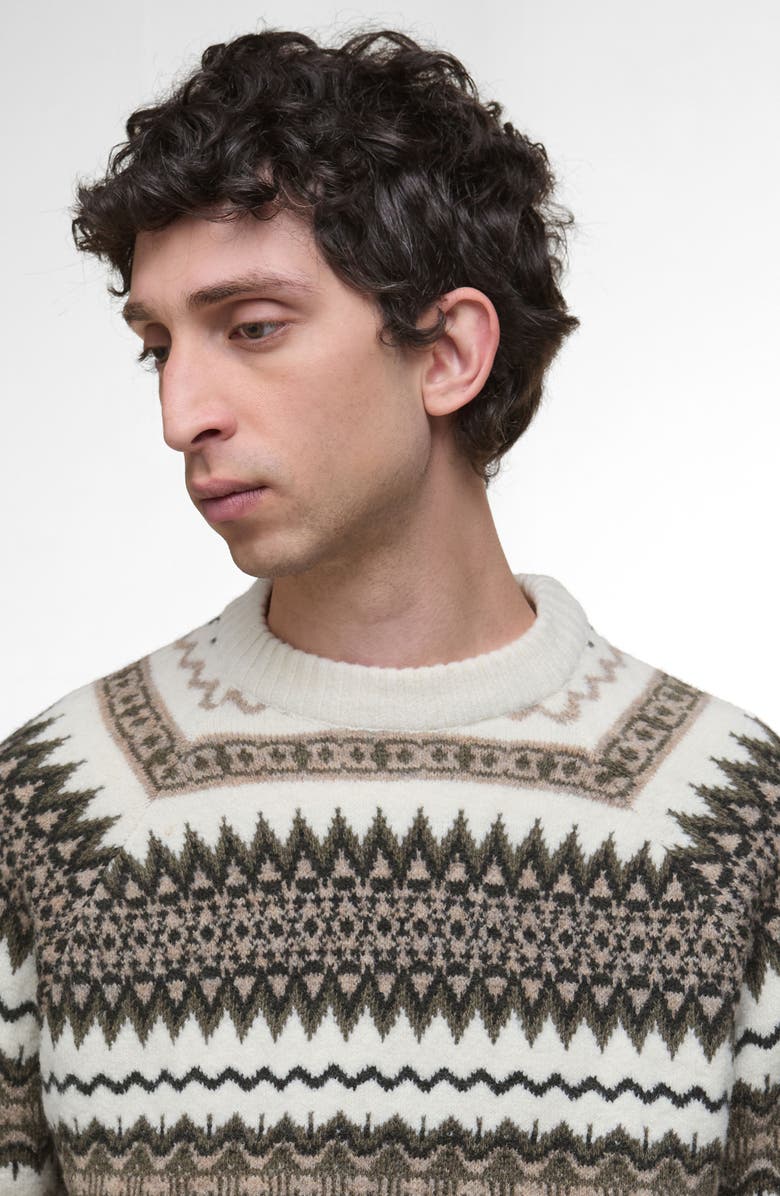 Barbour Hase Fair Isle Wool Blend Sweater, Alternate, color, Whisper White