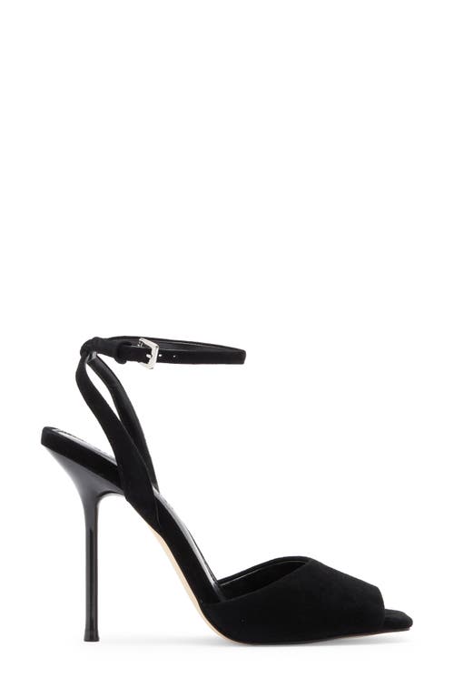 Steve Madden Lilac Ankle Strap Sandal In Black Suede