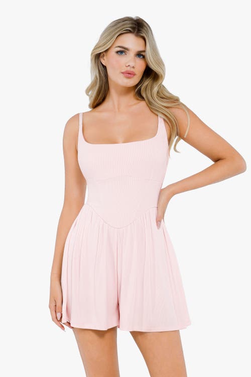 Popilush Shapewear Modal Tummy Control Wide-leg Romper In Thulian Pink