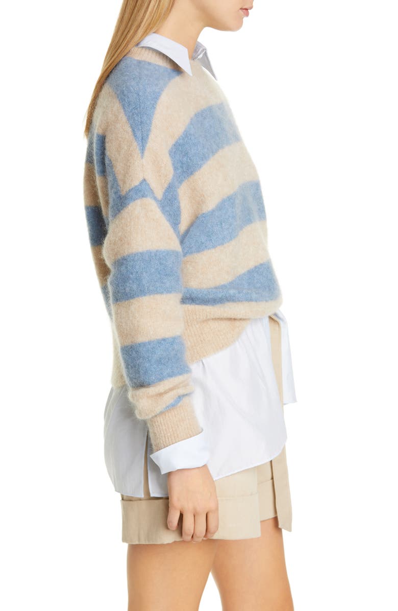 Brunello Cucinelli Stripe Mohair & Wool Blend Sweater, Alternate, color, 
