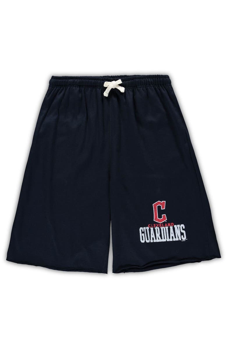 PROFILE Men's Navy Cleveland Guardians Big & Tall French Terry Shorts, Main, color, Navy