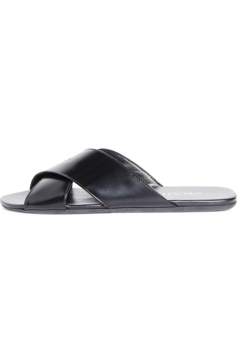 Prada Crisscross Slide Sandal, Alternate, color, Nero