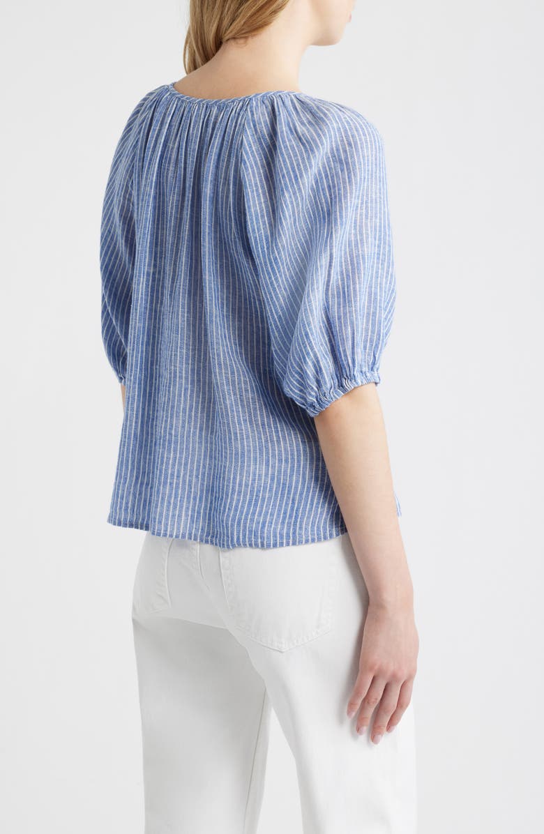 Rails Kirstie Stripe Split Neck Linen Blend Top, Alternate, color, Barletta Stripe