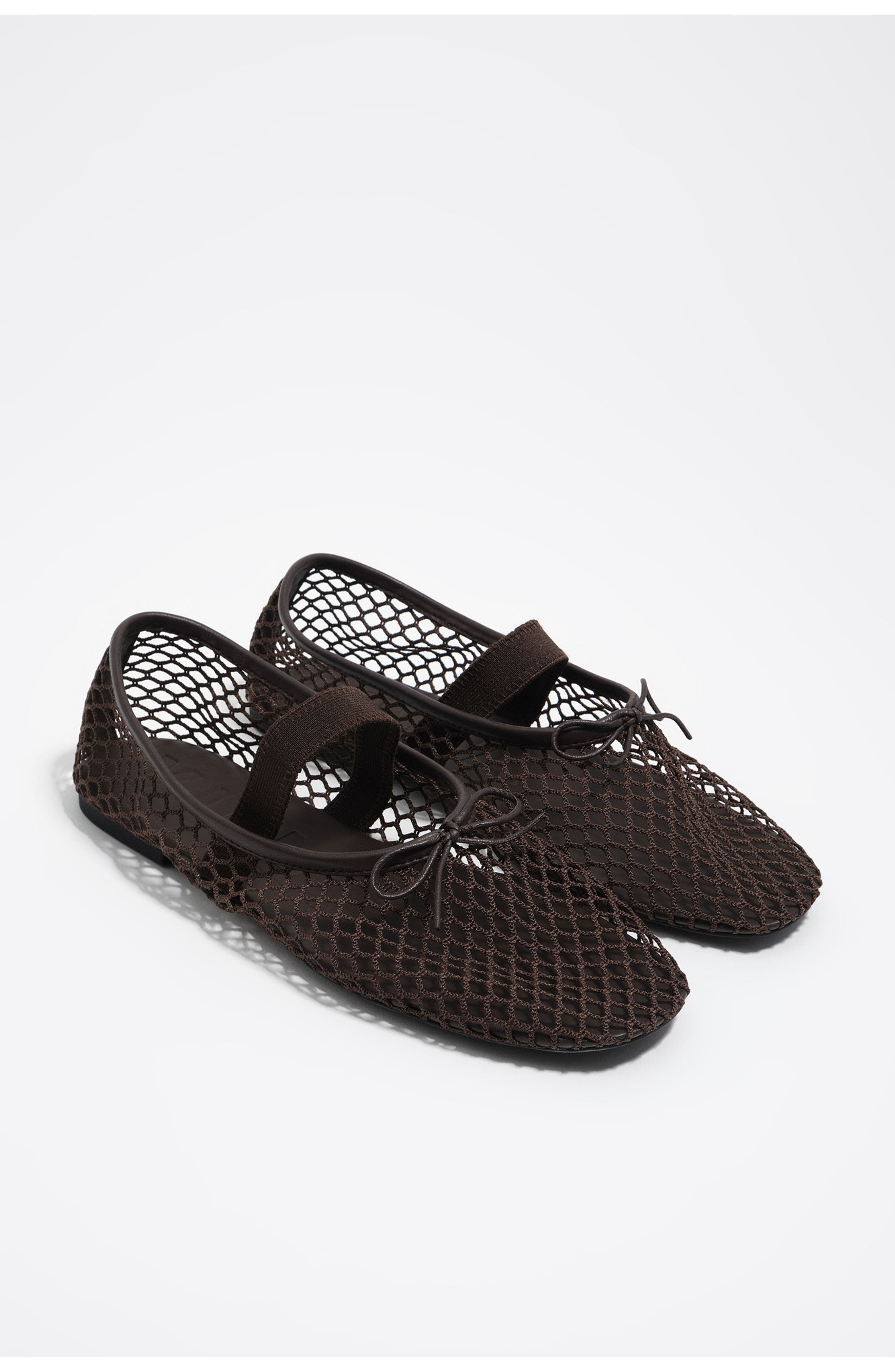 Mesh Ballerina, Alternate, color, DARK BROWN