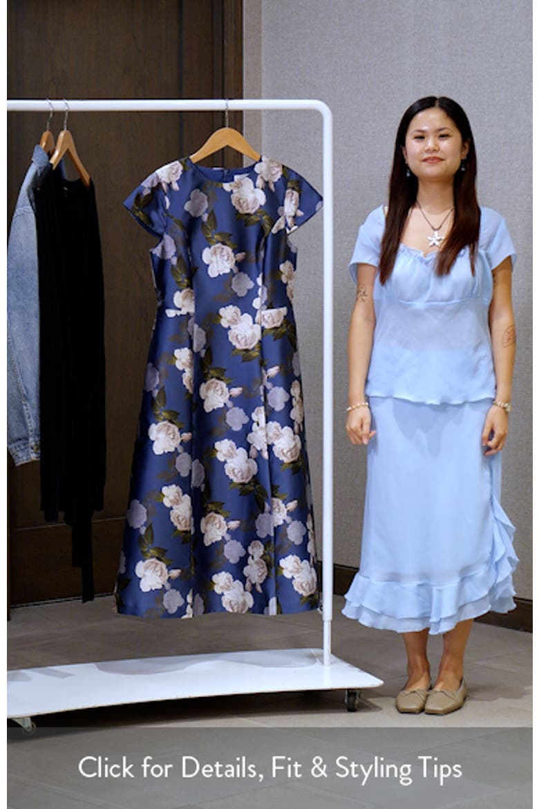 Jackie Floral Print Satin Cocktail Dress video
